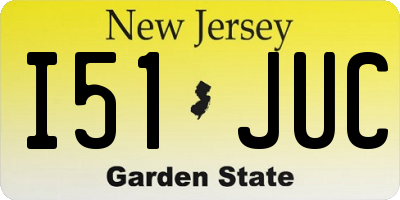 NJ license plate I51JUC