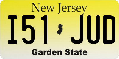 NJ license plate I51JUD