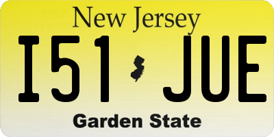 NJ license plate I51JUE