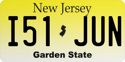 NJ license plate I51JUN