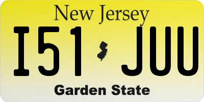 NJ license plate I51JUU