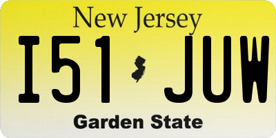 NJ license plate I51JUW