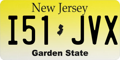 NJ license plate I51JVX
