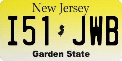 NJ license plate I51JWB