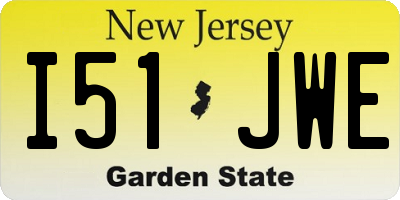 NJ license plate I51JWE