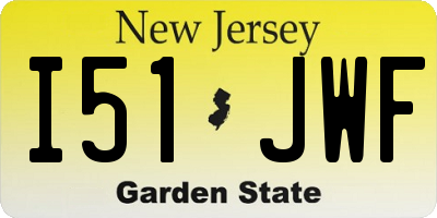 NJ license plate I51JWF