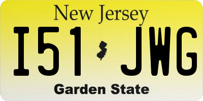 NJ license plate I51JWG
