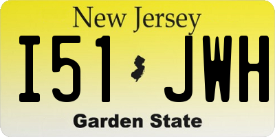 NJ license plate I51JWH