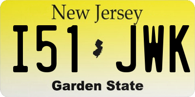 NJ license plate I51JWK