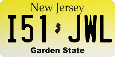 NJ license plate I51JWL
