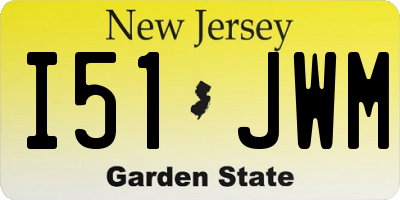 NJ license plate I51JWM