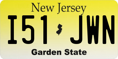 NJ license plate I51JWN