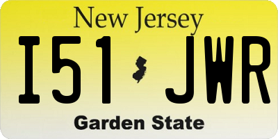 NJ license plate I51JWR