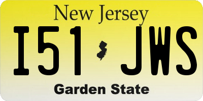 NJ license plate I51JWS