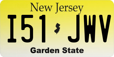 NJ license plate I51JWV