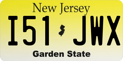 NJ license plate I51JWX