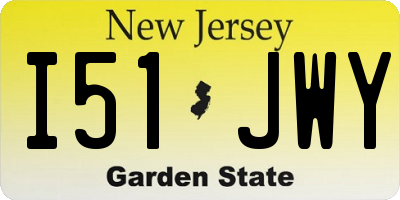 NJ license plate I51JWY