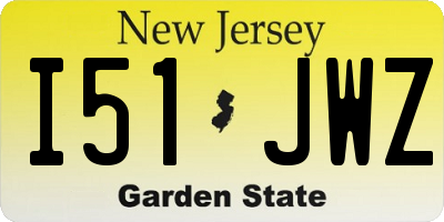 NJ license plate I51JWZ