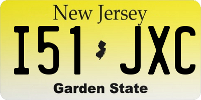 NJ license plate I51JXC