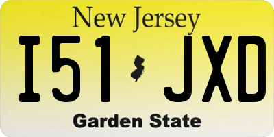NJ license plate I51JXD