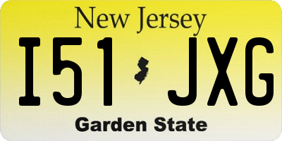 NJ license plate I51JXG