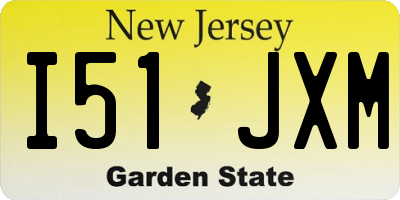 NJ license plate I51JXM