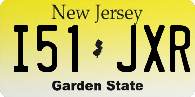 NJ license plate I51JXR