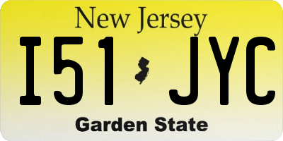 NJ license plate I51JYC
