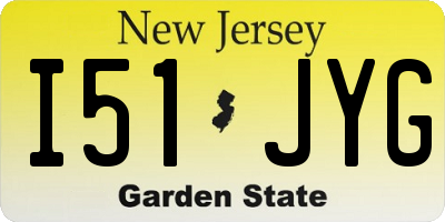 NJ license plate I51JYG