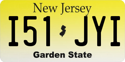 NJ license plate I51JYI