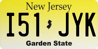 NJ license plate I51JYK