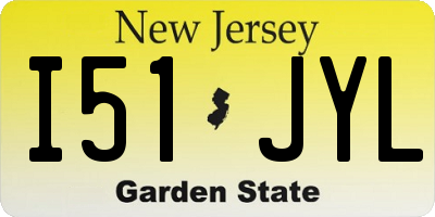 NJ license plate I51JYL