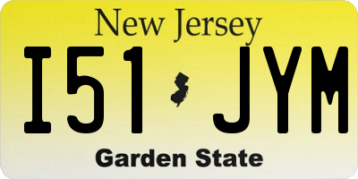 NJ license plate I51JYM