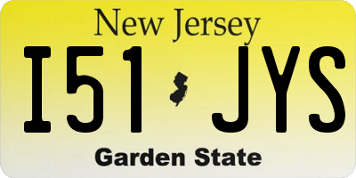 NJ license plate I51JYS