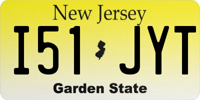 NJ license plate I51JYT