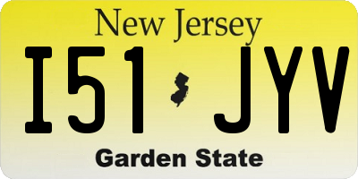 NJ license plate I51JYV