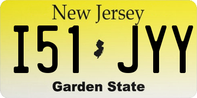 NJ license plate I51JYY