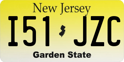 NJ license plate I51JZC