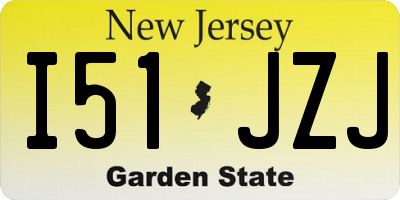 NJ license plate I51JZJ