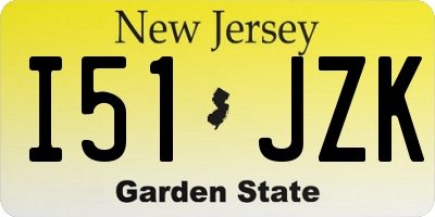 NJ license plate I51JZK