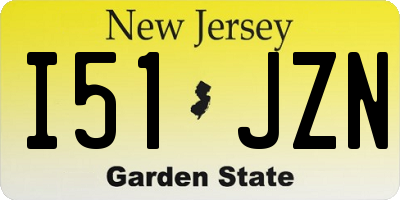 NJ license plate I51JZN
