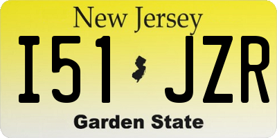 NJ license plate I51JZR