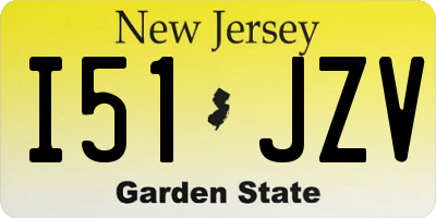 NJ license plate I51JZV