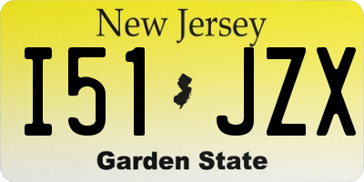 NJ license plate I51JZX