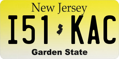 NJ license plate I51KAC