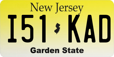 NJ license plate I51KAD