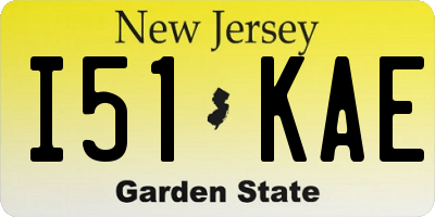 NJ license plate I51KAE