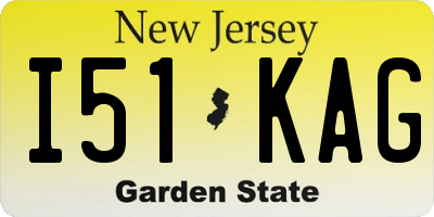 NJ license plate I51KAG