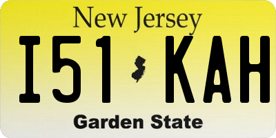 NJ license plate I51KAH