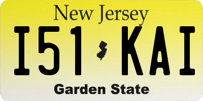 NJ license plate I51KAI